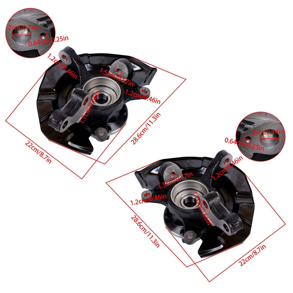 Front Steering Knuckle & Wheel Hub Bearing for Toyota Sienna (2009)