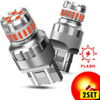 Set of 4 LED 7440 7443 Red Strobe Brake Tail Stop Light Bulbs 23SMD