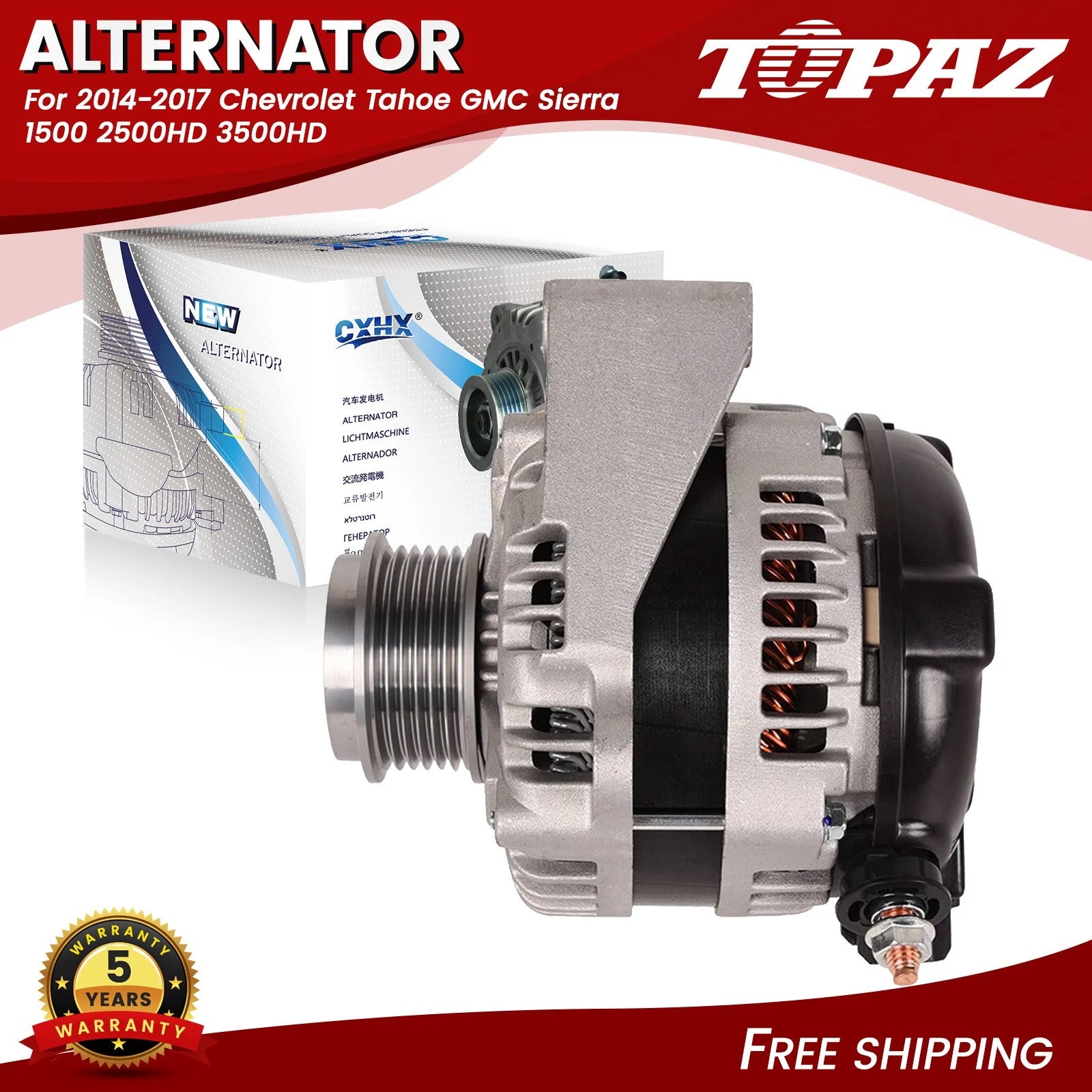 150Amp Alternator for Chevrolet Tahoe GMC Sierra 1500 2500HD 3500HD (2014–2017)