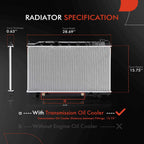 Radiator with Trans Oil Cooler for Nissan Altima Maxima (2002–2006)