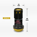 Set of 20 M12X1.5 Gold Closed End Lug Nuts with Spline Locks and Key