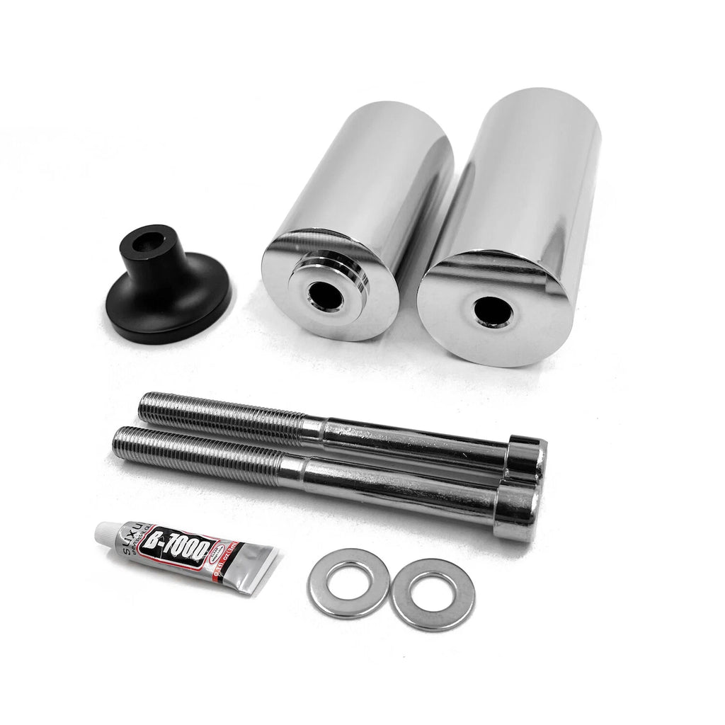 Chrome Spike Frame Sliders for Kawasaki Ninja ZX-6R (2005–2006)