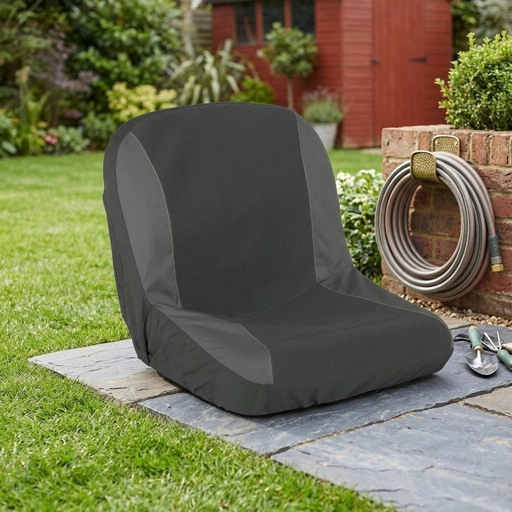 Tractor Seat Cover for Lawn Mowers and ATVs (M/L Size) - Black UV Protection