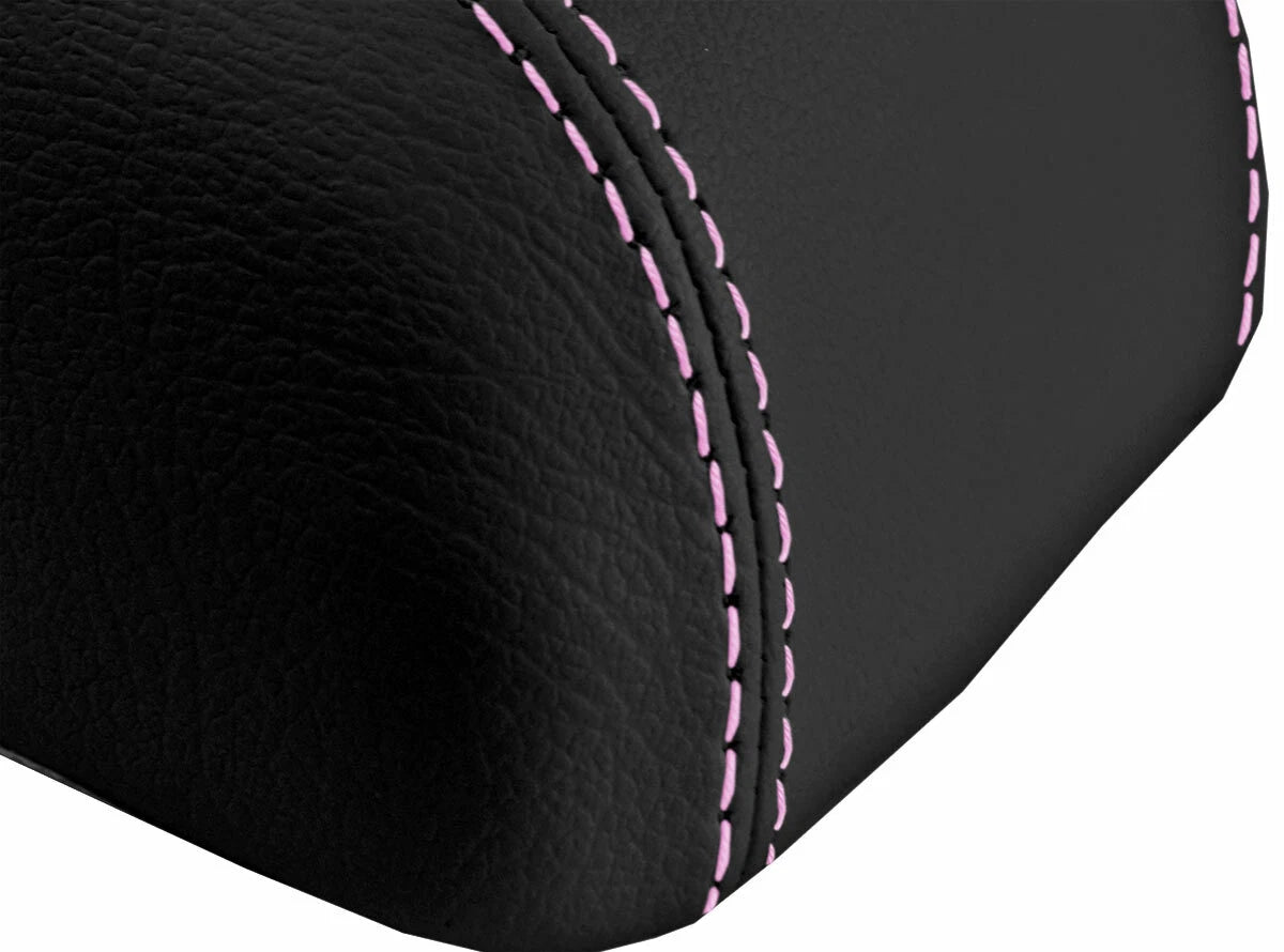Leather Console Lid Armrest Cover for Hyundai Elantra (2007–2010) Pink Stitch