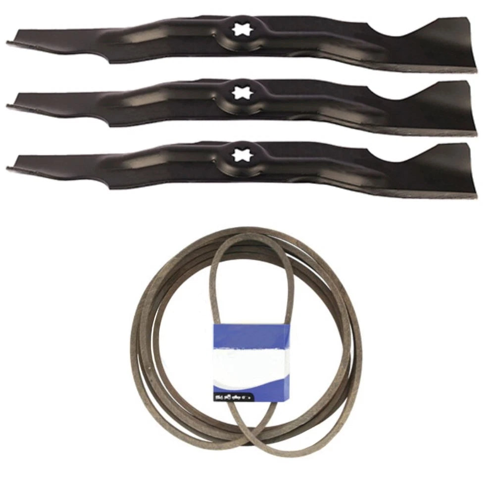 Set of 3 Blades & Belt for MTD Riding Mowers (13AA925P004)