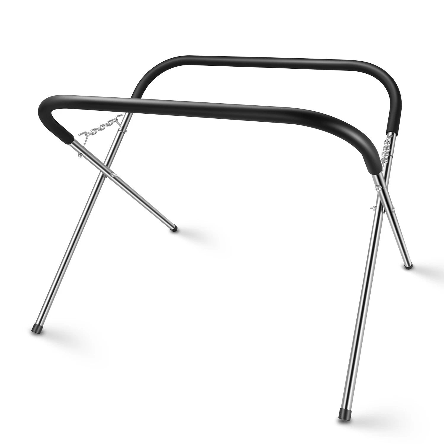 Folding Adjustable Steel Bumper Storage Stand for (220 lbs Load)