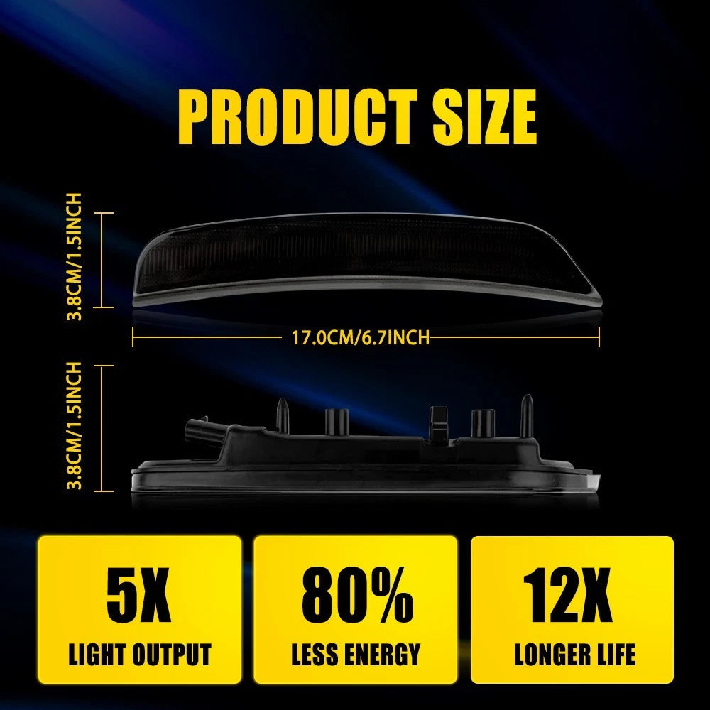 Smoke Lens Amber LED Side Marker Lights for Dodge Durango (2021â2025)