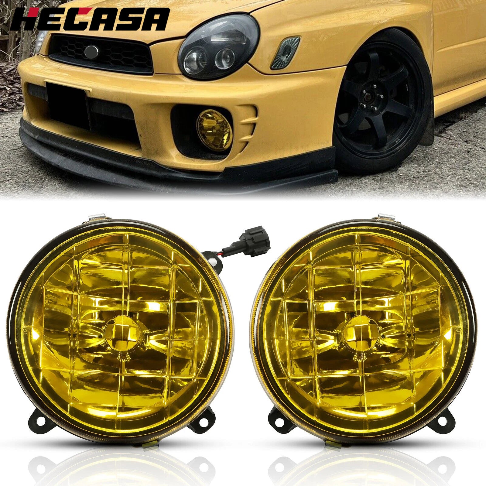 Set of 2 Yellow Lens Fog Lights for Subaru Impreza RS/WRX (2002–2003)