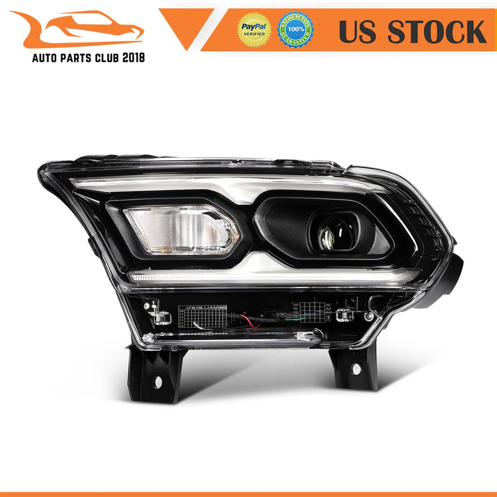 Black LED DRL Headlight Assembly for Dodge Durango (2021–2024)