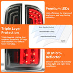 Smoked LED Tail Lights for Dodge Ram 1500 2007–2008, Ram 2500/3500 2007–2009