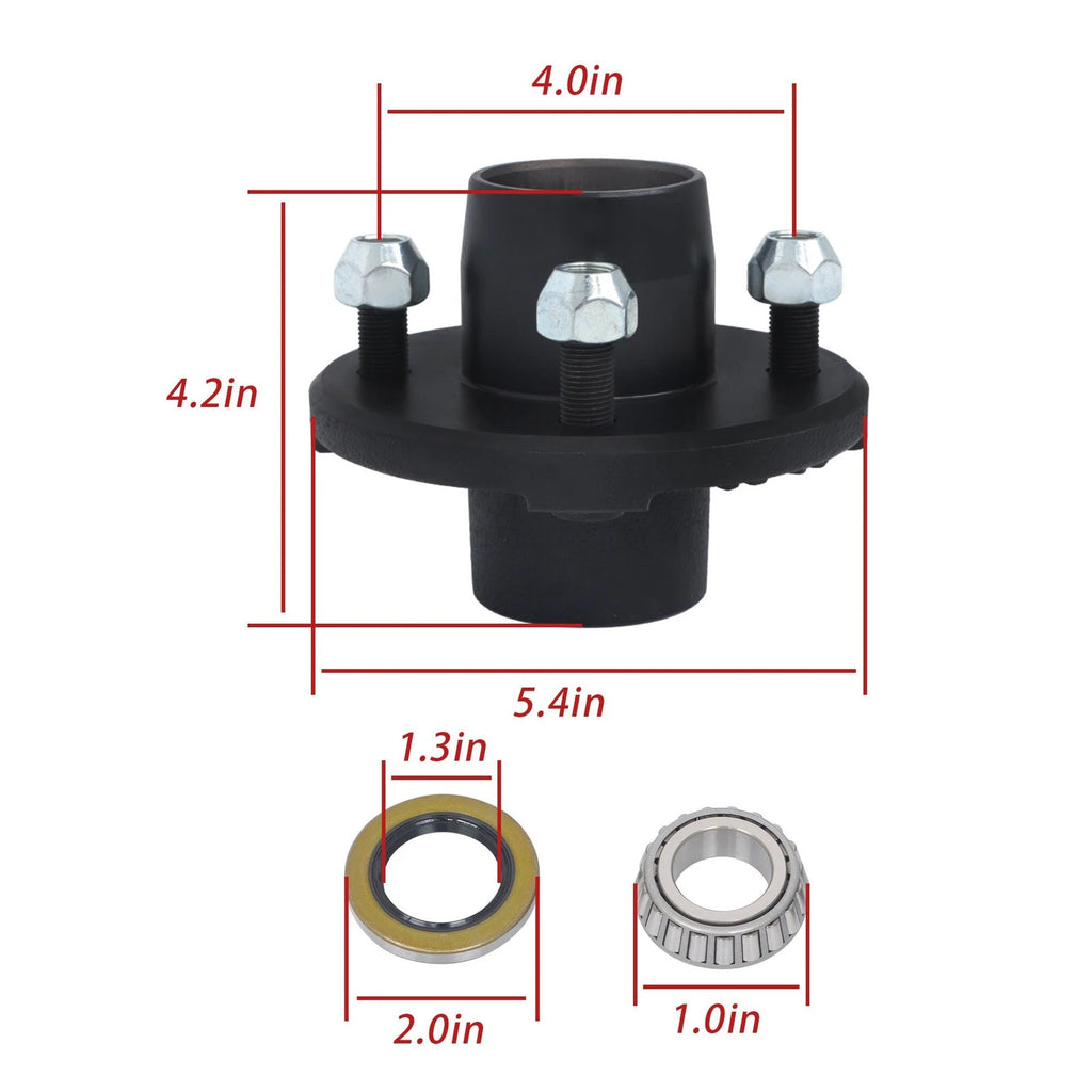 Set of 4 Trailer Hub Kits for 2000 lbs Spindle (4")