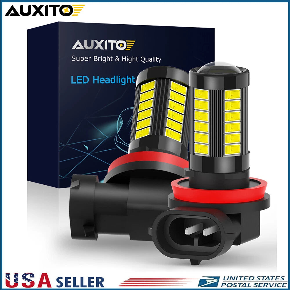 2X LED Fog Driving Light Bulbs for H11 H16 H8 (6000K)