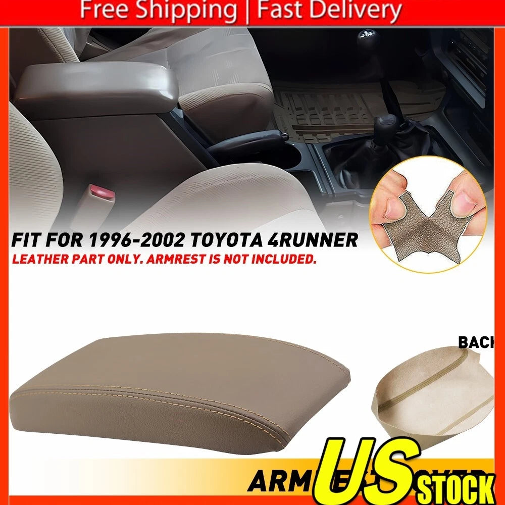 Leather Center Console Lid Armrest Cover for Toyota 4Runner (1996–2002)