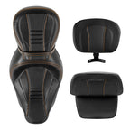 Rider Passenger Seats & Backrest Pad for Harley Touring Electra Glide (2014–2023)
