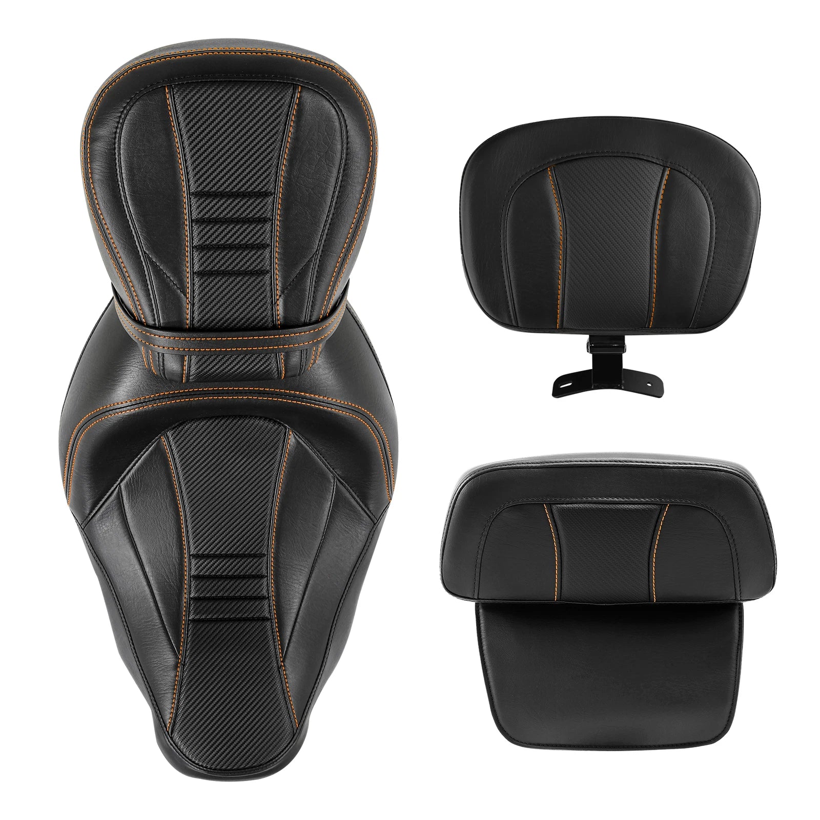 Rider Passenger Seats & Backrest Pad for Harley Touring Electra Glide (2014–2023)