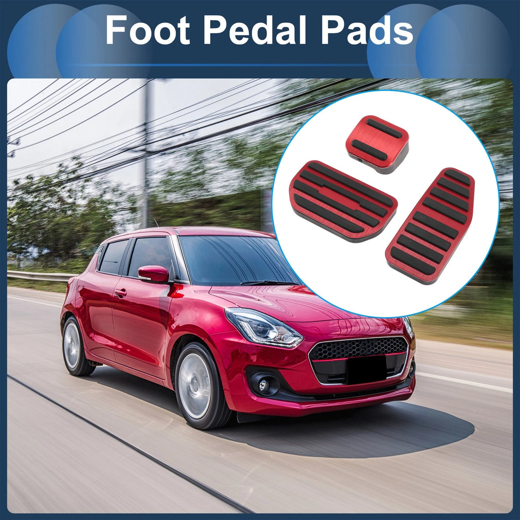 3 Pcs Accelerator Pedal Covers for Suzuki Swift (No Mark, Red)