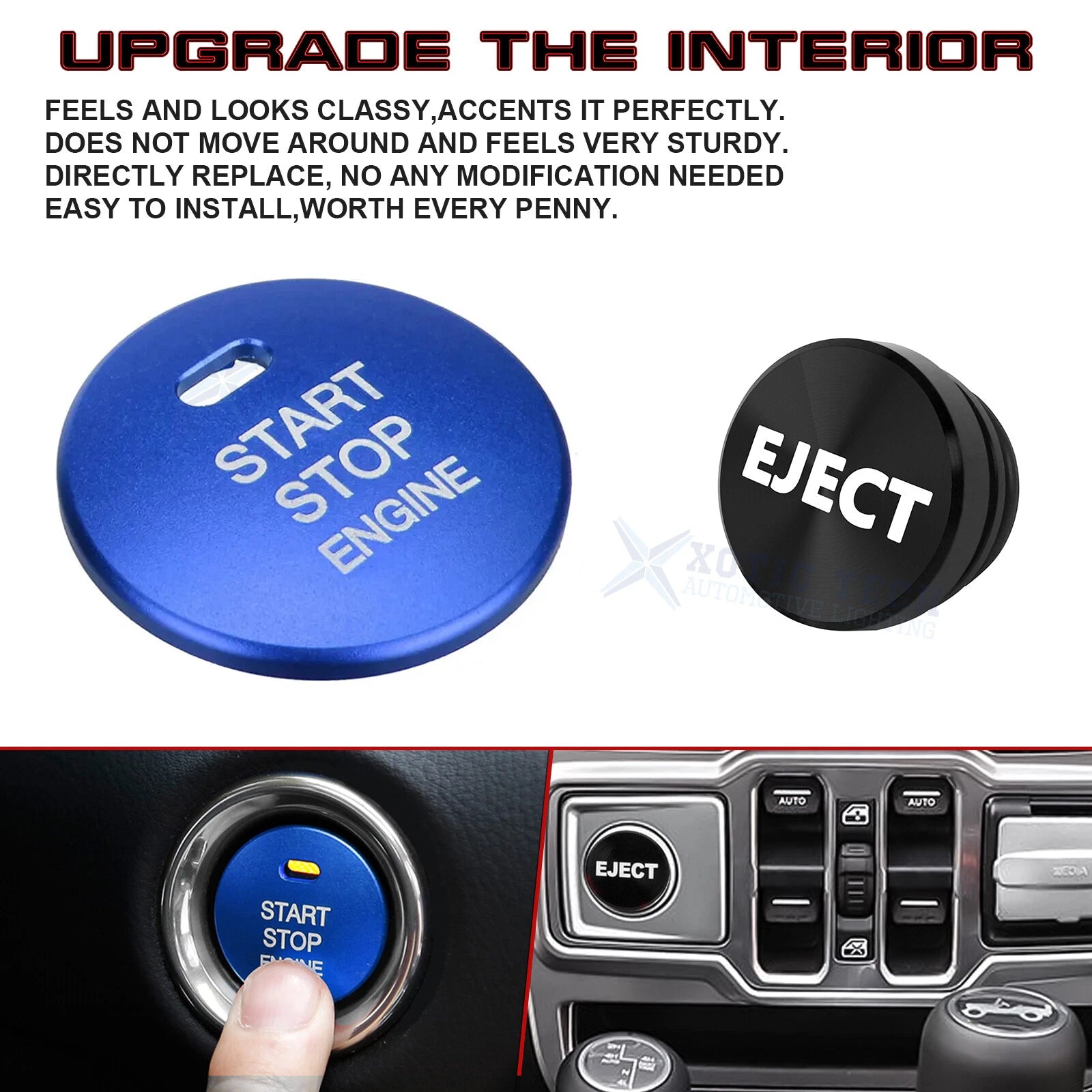 Engine Start & Cigarette Eject Button Trim for Mazda 3 6 CX-3 (2014-2019)