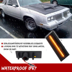 2X Smoked Amber LED Front Side Marker Lights for Oldsmobile Cutlass (1981–1988)