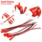 Cable Connector Set for Automotive (100mm, Male + Female, Red + Black)
