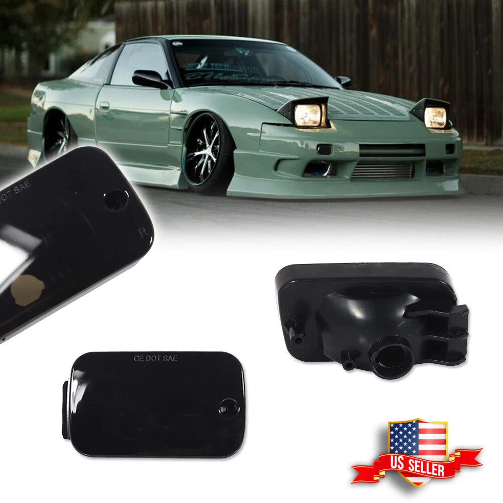 2X Smoke Lens Front Position Parking Signal Lights for Nissan 240SX (1989–1994)