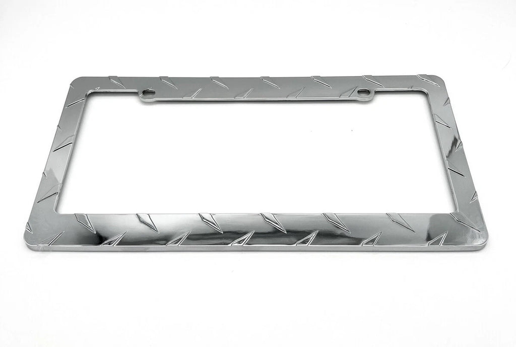 License Plate Frame Chrome Diamond Plate for Car Truck SUV (Universal)