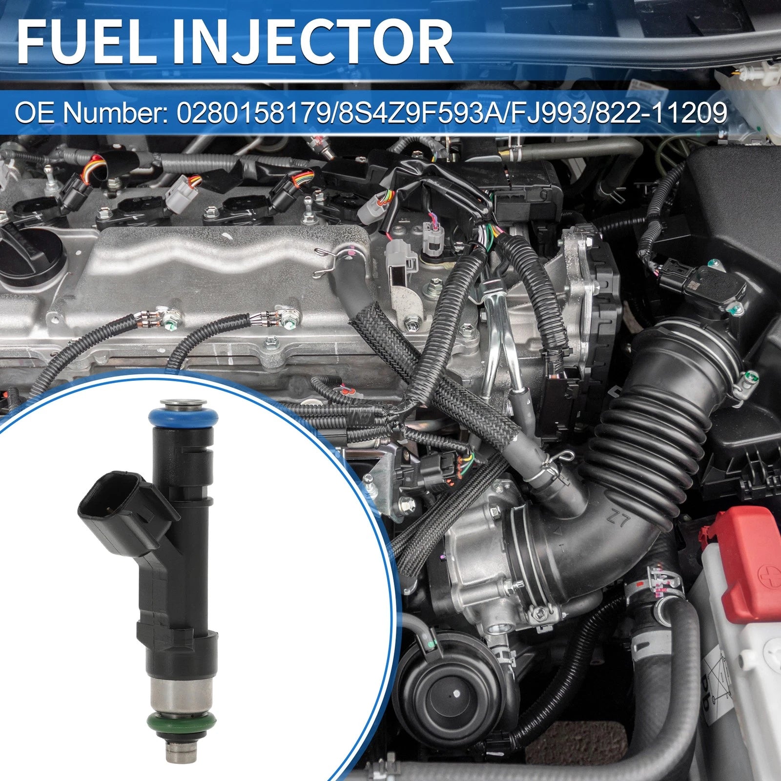 1 pc Fuel Injector No.0280158179/8S4Z9F593A for Ford C-Max (2013–2016)