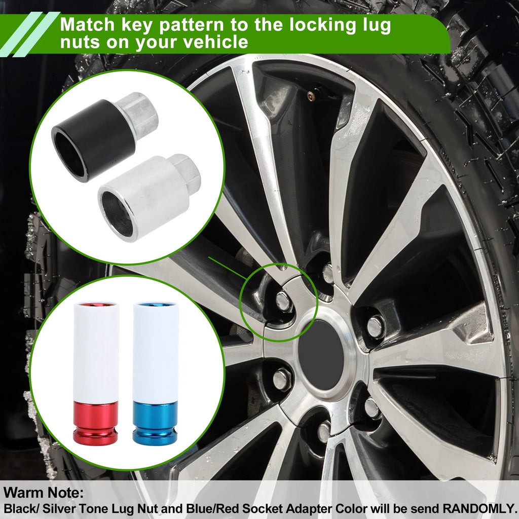 Set of 4 Wheel Lock Lug Nut Anti-theft Key Socket Type C for Toyota