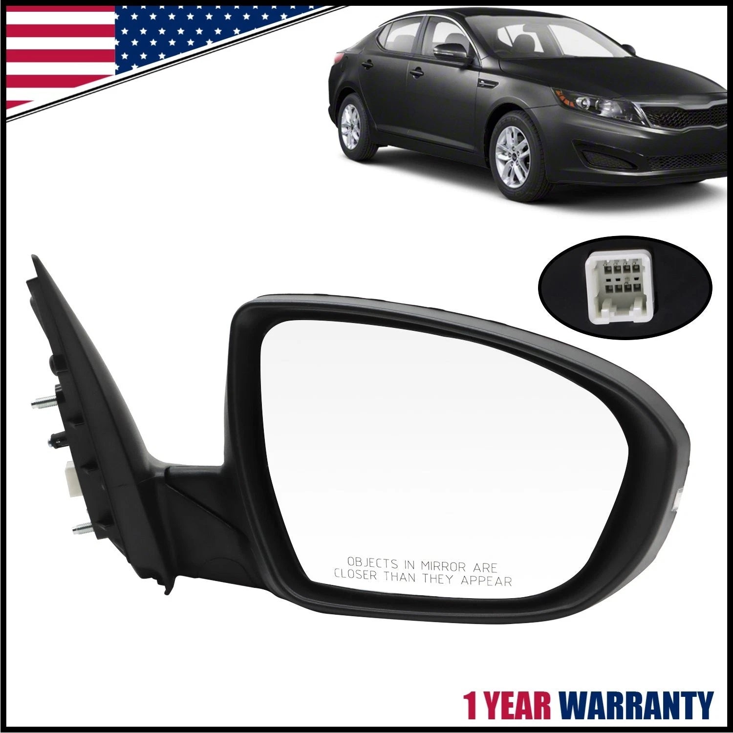 Passenger Right Side Mirror w/ Turn Signal for Kia Optima (2011–2013)
