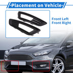 Fog Light Grill No.F1EZ15266L for Ford Focus Sedan (2015–2018) Black ABS 1 Pair