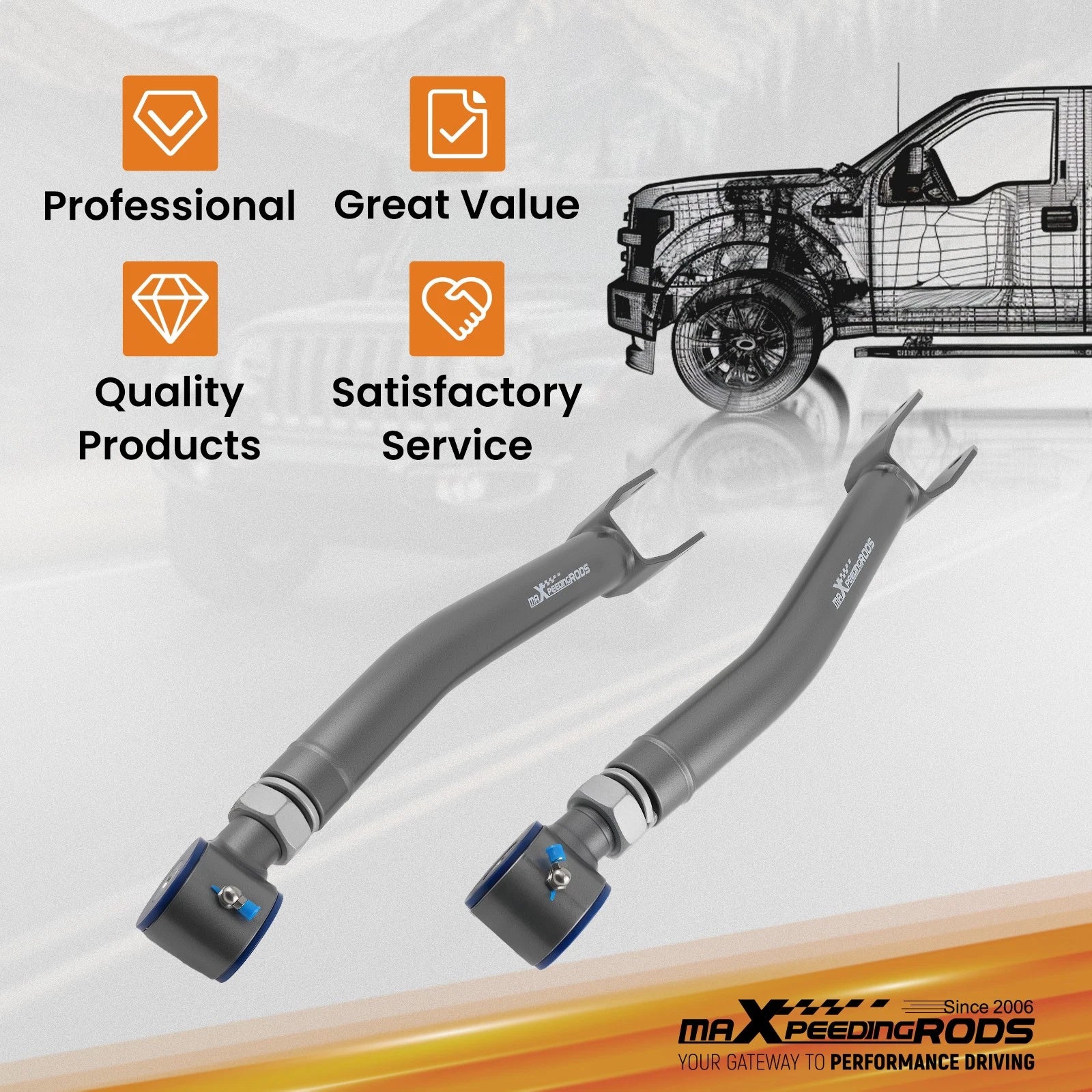 Control Arm Kit for Jeep Gladiator JT (2020–2024) 2-4" Lift