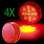 Set of 4 Red Round 2.5" 13LED Side Marker Clearance Lights for Trailer