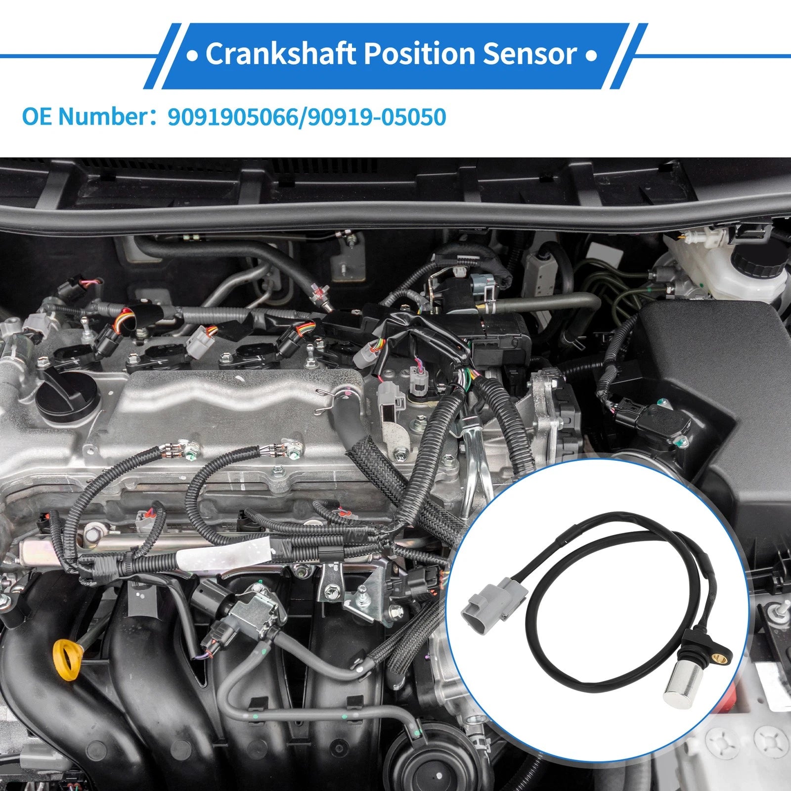 Crankshaft Position Sensor for Toyota Hilux 2.5 D 4WD (2005–2015) No. 9091905066