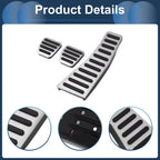 3 Pcs Manual Foot Accelerator Pedal Covers for Honda Civic (2006–2009) Silver Tone