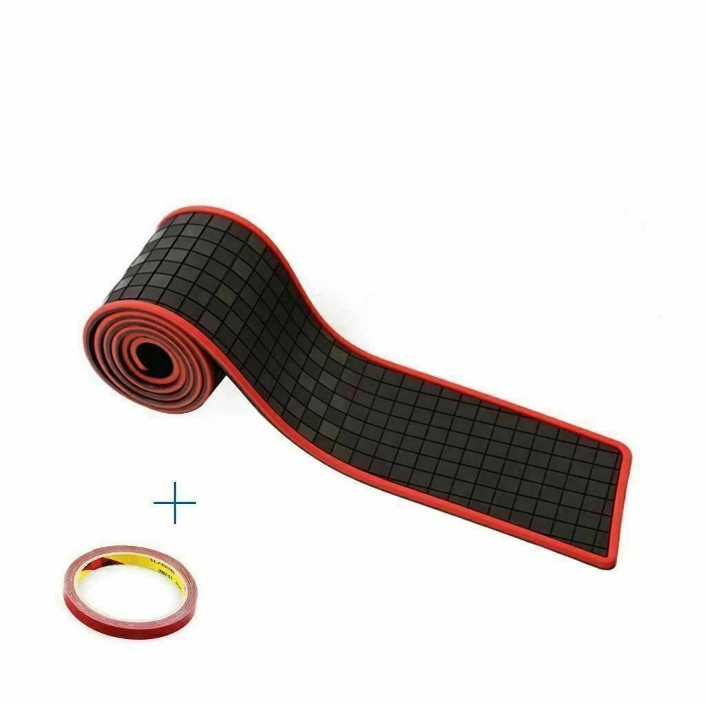 Universal Rear Guard Bumper Protector Trim Cover Sill Trunk Scuff Plate Rubber