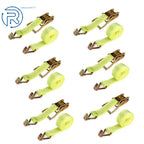 Set of 6 Heavy Duty 2" × 15' Ratchet Straps with J Hook Tie Downs