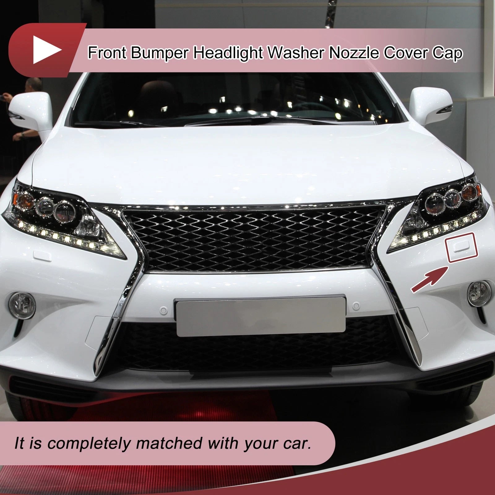 Front Left Washer Nozzle Cover Cap for Lexus RX350 (2016–2019) White