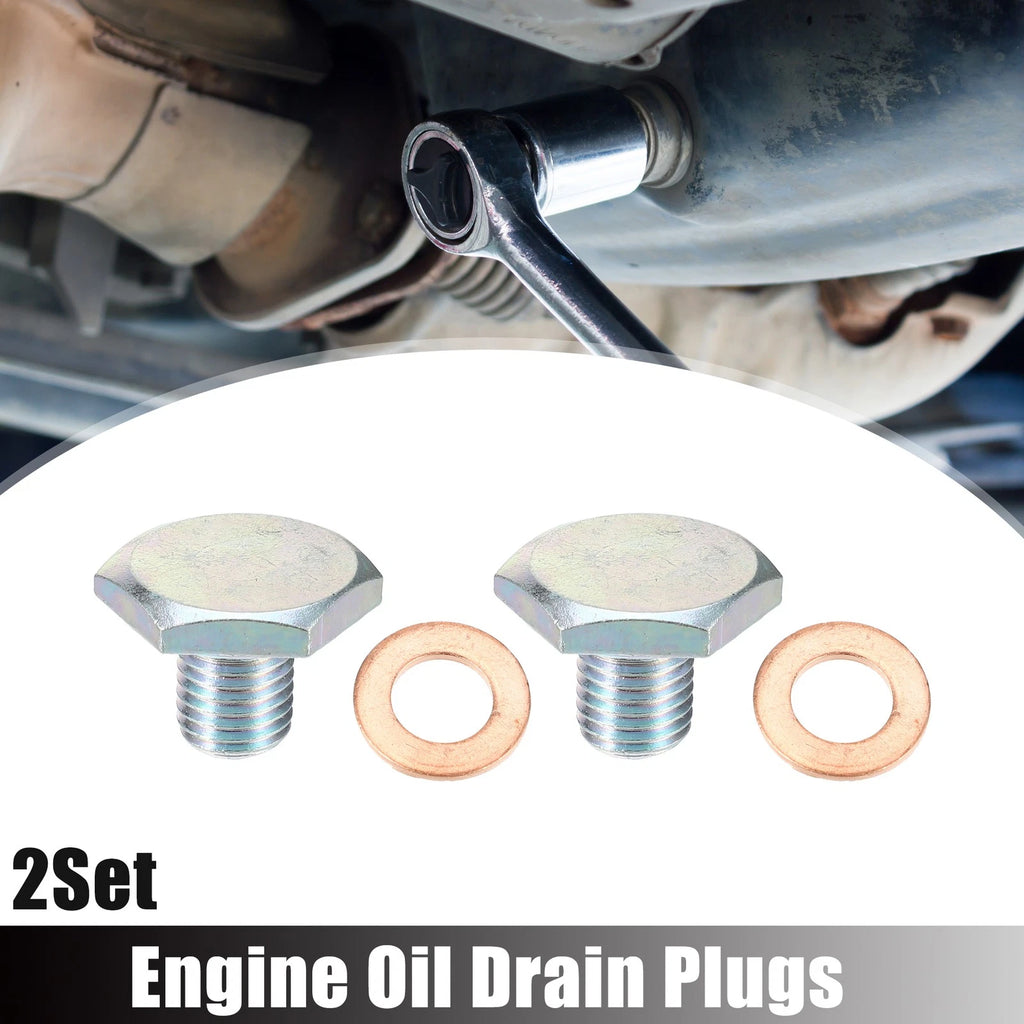 Set of 2 M10x1.25 Engine Oil Drain Plug with Washer 1146063 for Ford
