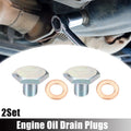 Set of 2 M10x1.25 Engine Oil Drain Plug with Washer 1146063 for Ford