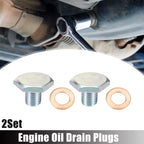 Set of 2 M10x1.25 Engine Oil Drain Plug with Washer 1146063 for Ford