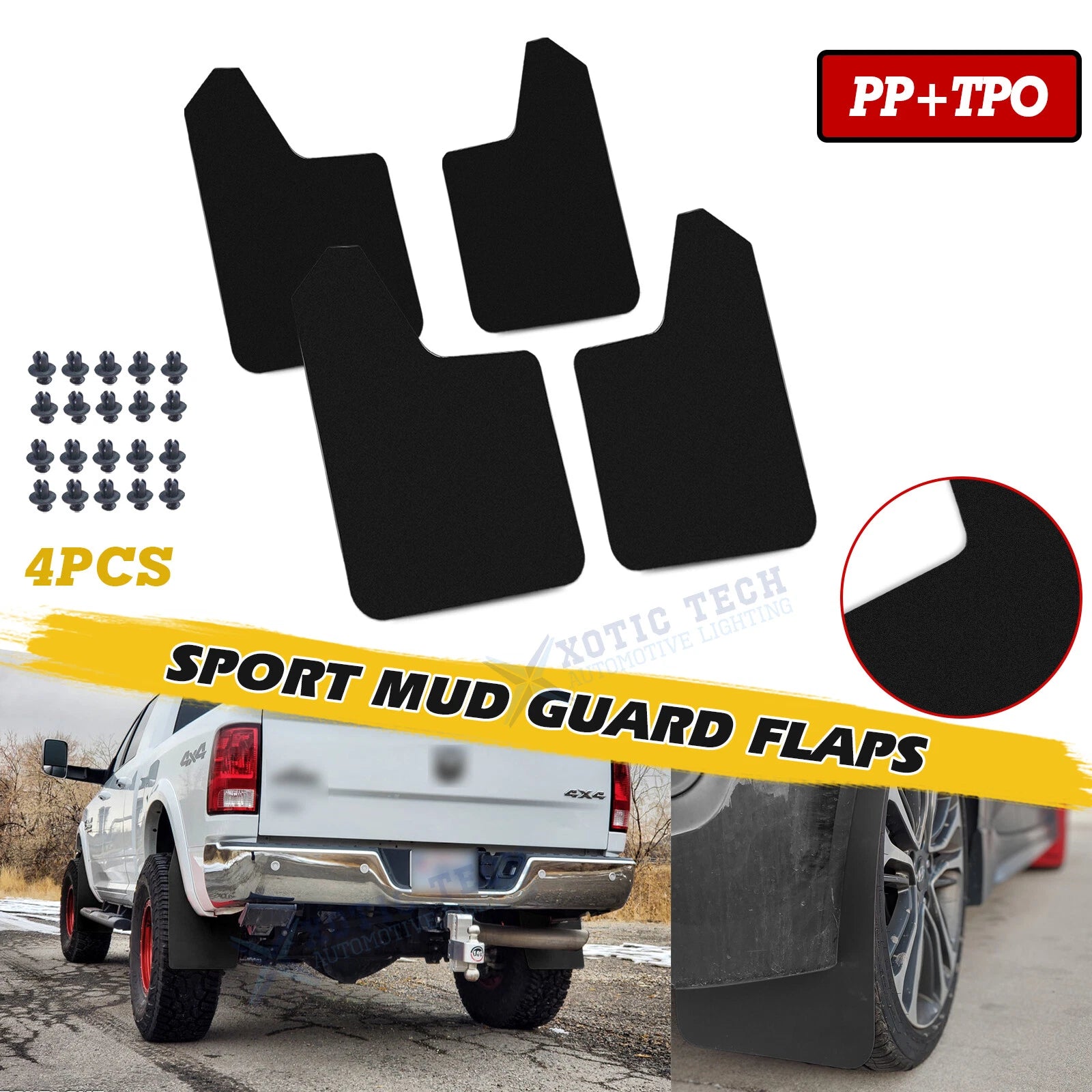 Black Splash Mud Flaps for Dodge Charger Challenger (2015–2023)