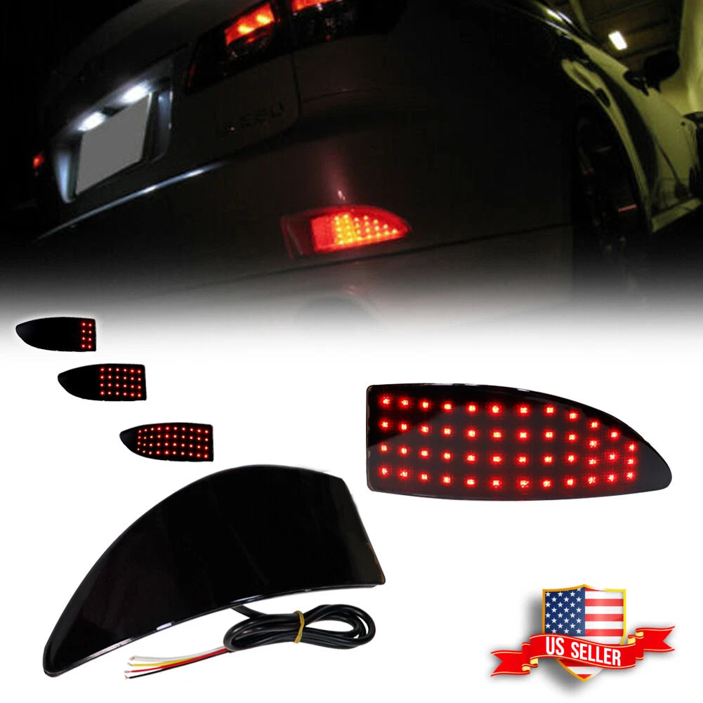 Smoked LED Bumper Reflector Tail Lights for Lexus IS250 IS350 (2006–2013)