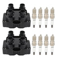 Set of 2 Ignition Coils & 8 Spark Plugs for Ford Ranger (1988–1997)