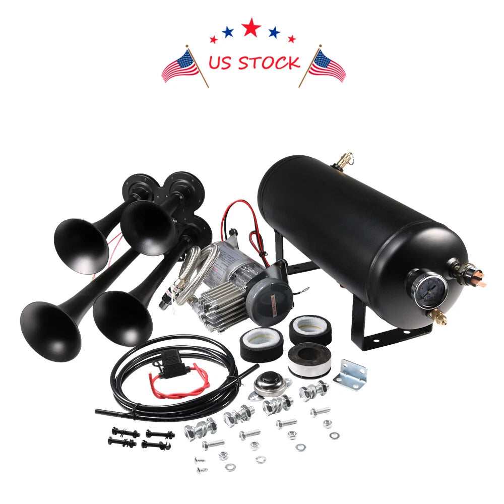 1.5G Train Horn Kit with Air Tank for Truck Car Semi (150psi)