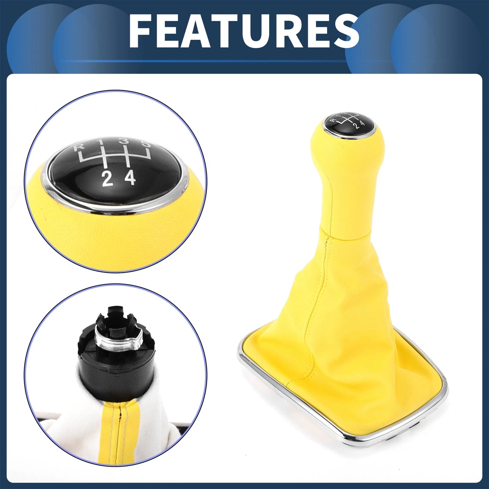5 Speed Gear Shifter Knob with Cover for Volkswagen Bora Golf MK4 (1998–2007)