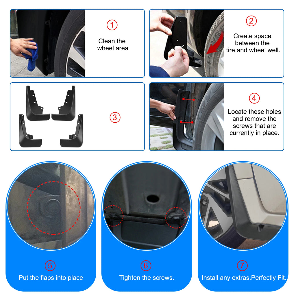 Splash Guards Mud Flaps Fender Mudguards for Ford Edge ST (2019-2022)
