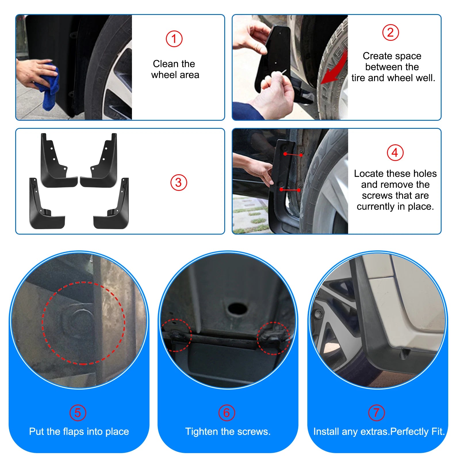 Splash Guards Mud Flaps Fender Mudguards for Ford Edge ST (2019-2022)
