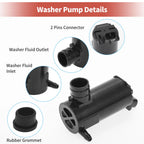Windshield Washer Pump w/ Grommet for Mitsubishi (No.MR192642)
