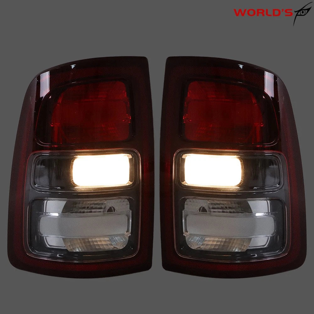 Set of 2 Tail Lights for Dodge Ram 2500 3500 (2019–2023) Halogen Black Trim