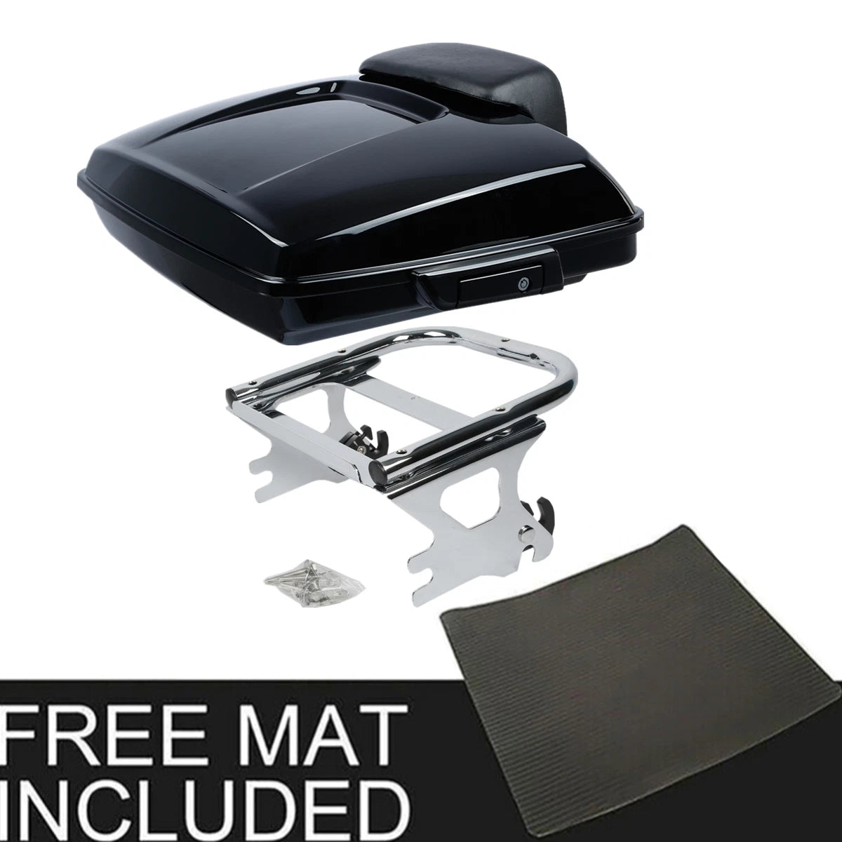 Razor Trunk Pad & Two Up Mount Rack for Harley Touring Street Glide (1997–2008)