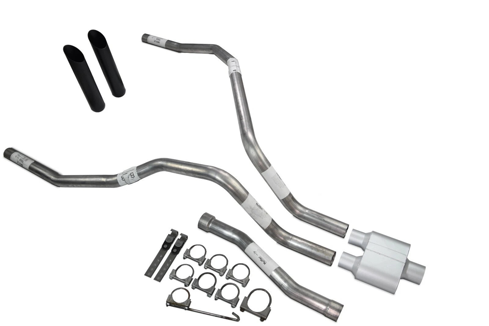 Dual Exhaust Muffler 2.5" for Nissan Titan (2004–2006) Black Tip